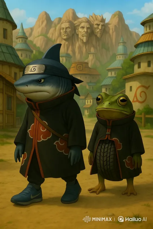 Anthropomorphic Ninjas Walk Slowly Through Quaint Village – AI Generated Video | Hailuo AI
