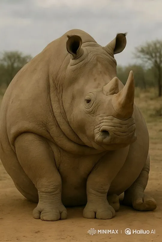 Close-up of a Majestic Rhinoceros in the Savannah – AI Generated Video | Hailuo AI