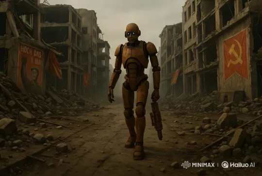 Robotic Exploration in War-Torn Urban Landscape – AI Generated Video | Hailuo AI