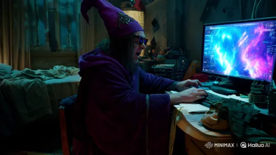 Wizard's Digital Rage to Peaceful Sleep – AI Generated Video | Hailuo AI