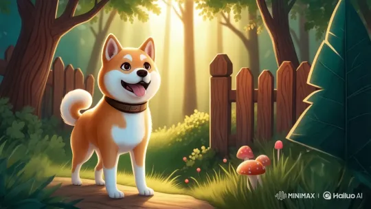 Akita Dog Chases Butterflies in Enchanted Forest – AI Generated Video | Hailuo AI