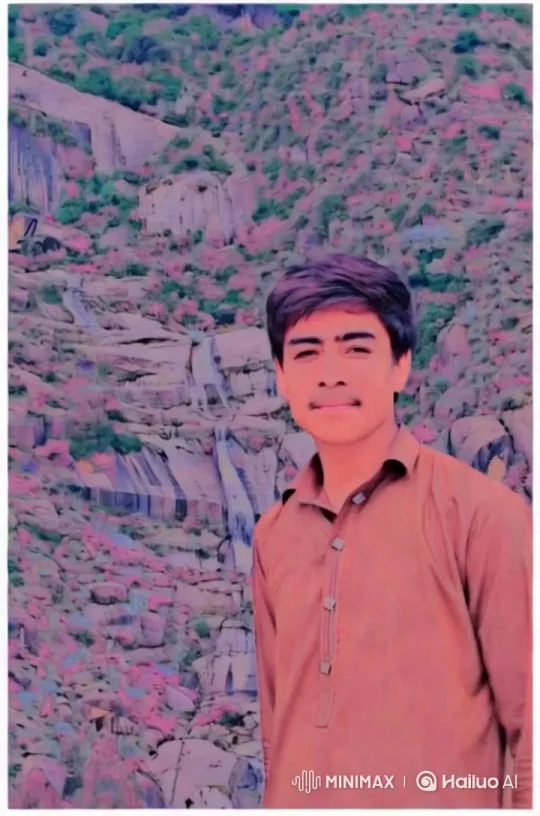 Traditional Attire Figure Interacts with Slime in Scenic Landscape – AI Generated Video | Hailuo AI