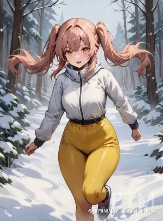 Resilient Girl Walks Through Snowy Live2D Forest – AI Generated Video | Hailuo AI