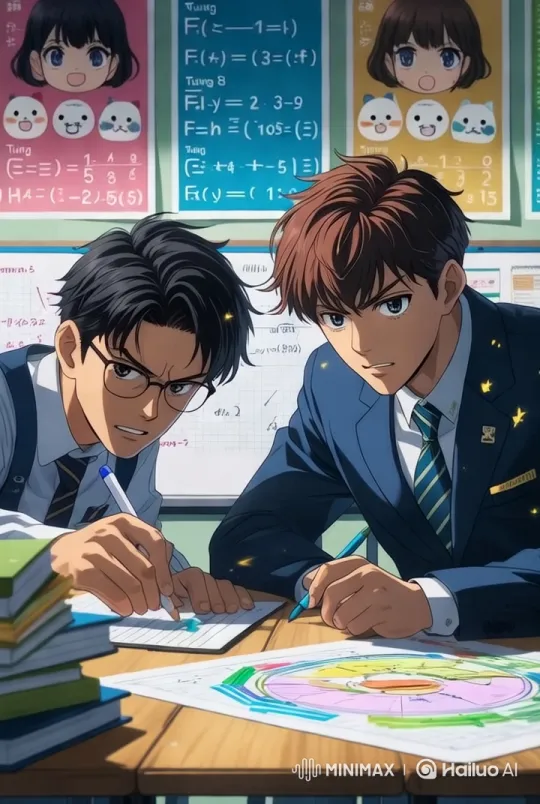 Students Collaborate on Homework in Bright Study Room – AI Generated Video | Hailuo AI