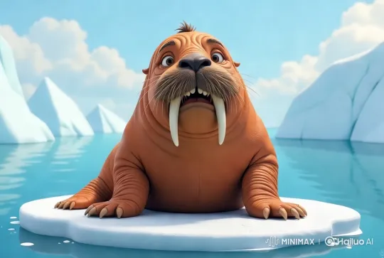 Arctic Serenity: Majestic Walrus on Ice Floe – AI Generated Video | Hailuo AI