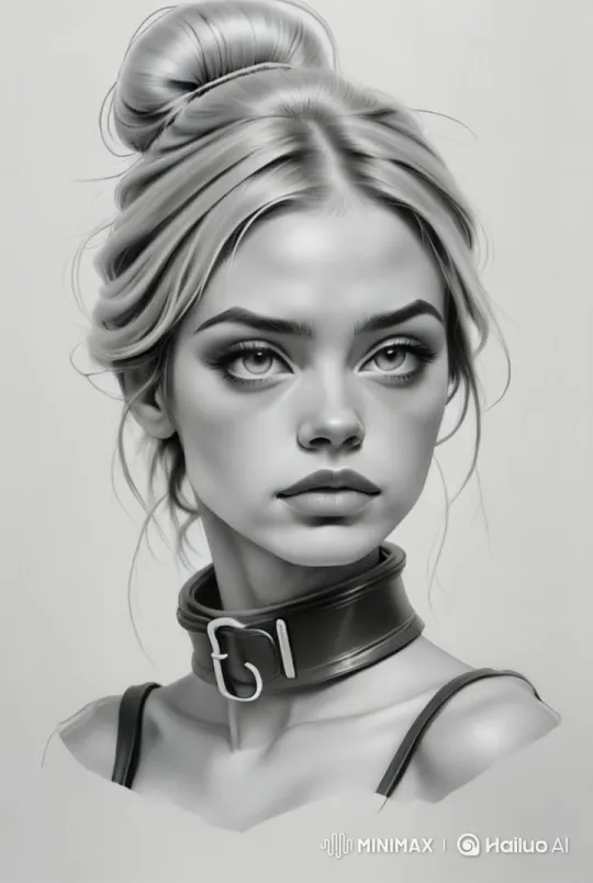 Elegant Hairdo and Choker Display in Serene Setting – AI Generated Video | Hailuo AI