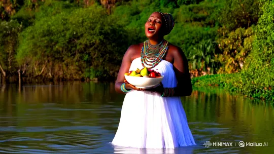 Nigerian Igbo Woman in Sacred Water Scene – AI Generated Video | Hailuo AI