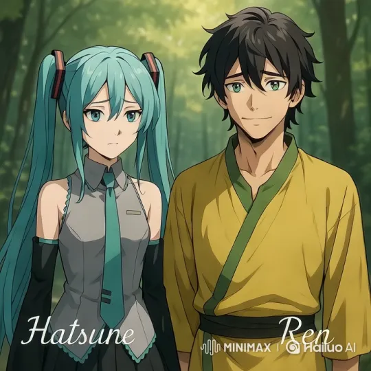 Hatsune and Ren: A Blend of Styles in Serene Forest – AI Generated Video | Hailuo AI