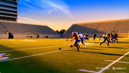 High Aesthetic Football Match with Reporter Perspective – AI Generated Video | Hailuo AI