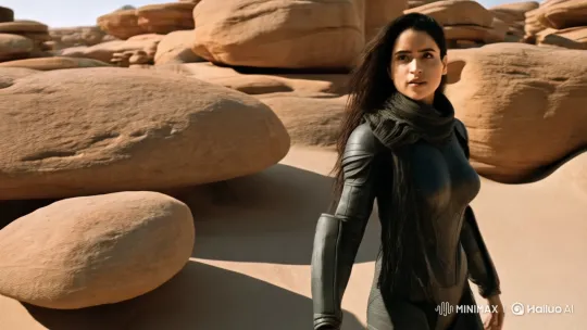 Futuristic Woman in Desert Armor Searches for Adventure – AI Generated Video | Hailuo AI