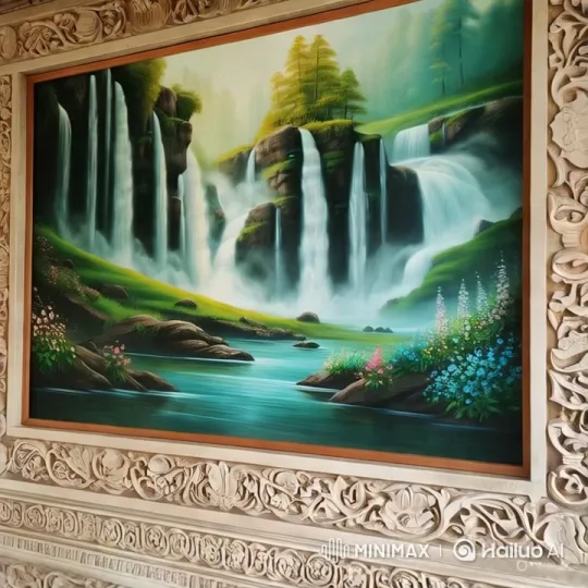 Painting Comes Alive: Dynamic Waterfall Scene – AI Generated Video | Hailuo AI