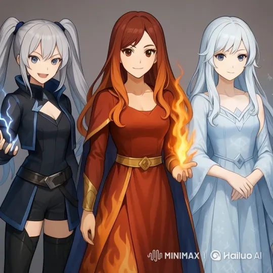 Live2D Animation: Three Characters Display Unique Powers – AI Generated Video | Hailuo AI