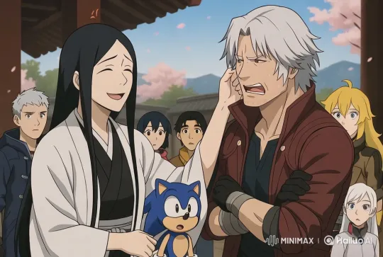 Dynamic Characters in Animated Sakura Temple Setting – AI Generated Video | Hailuo AI