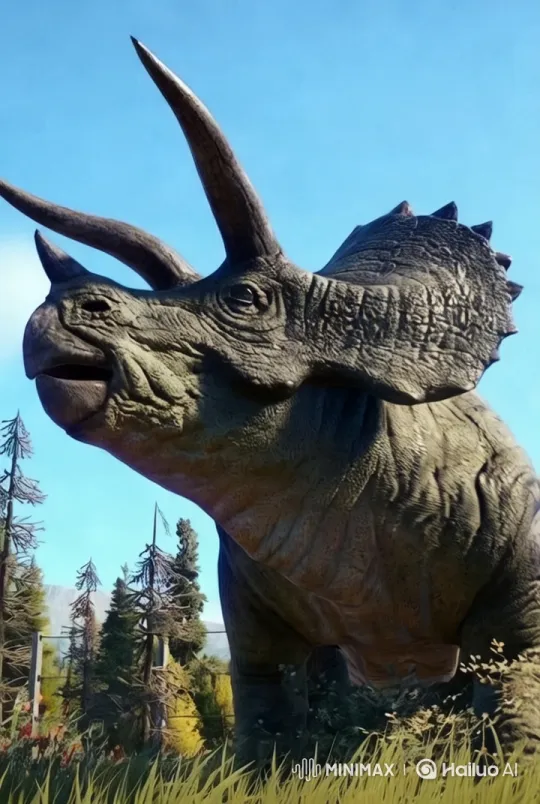 Triceratops in Pristine Prehistoric Forest – AI Generated Video | Hailuo AI
