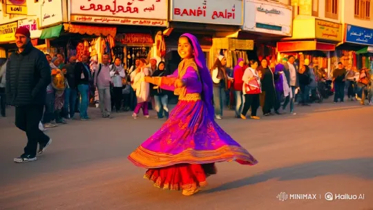 Iranian Girl Dances Joyfully in Tehran's Sunset Glow – AI Generated Video | Hailuo AI