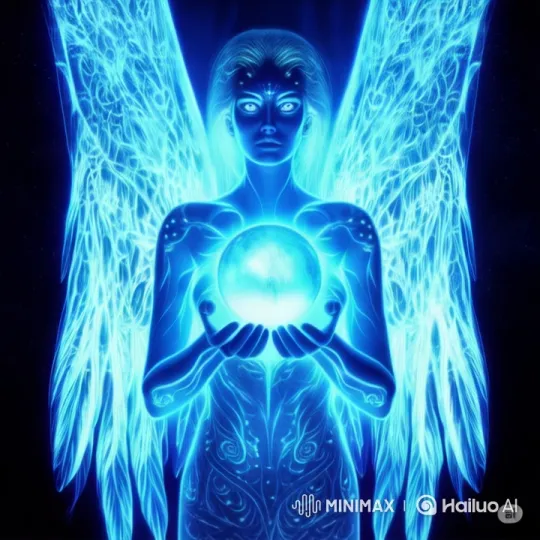 Blue Angel Presents a Mystical Snow Globe Loop – AI Generated Video | Hailuo AI