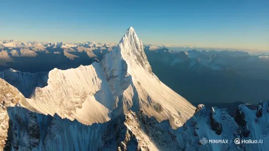 Grand Snowy Peak Under Bright Sunlight – AI Generated Video | Hailuo AI