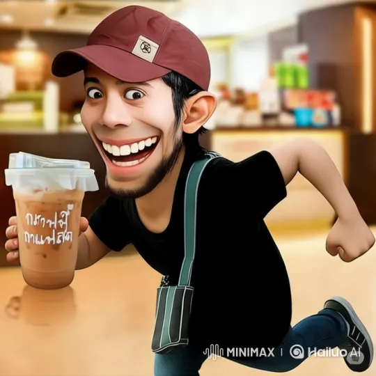 Dynamic Young Man in Stylish Café Setting – AI Generated Video | Hailuo AI