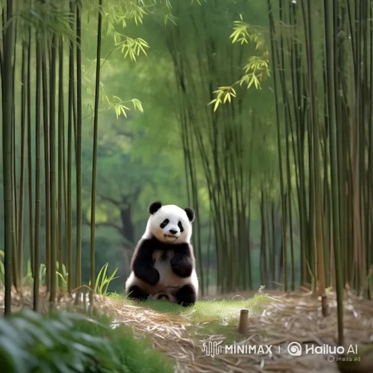 Panda in Tranquil Bamboo Forest Captured – AI Generated Video | Hailuo AI