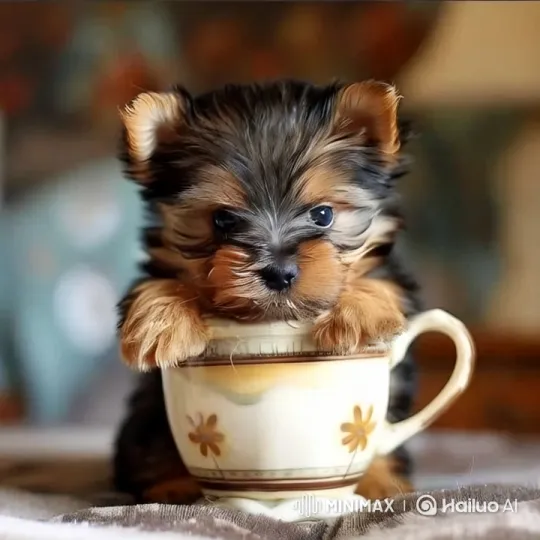 Yorkshire Terrier Puppy and Kitten's Playful Interaction – AI Generated Video | Hailuo AI