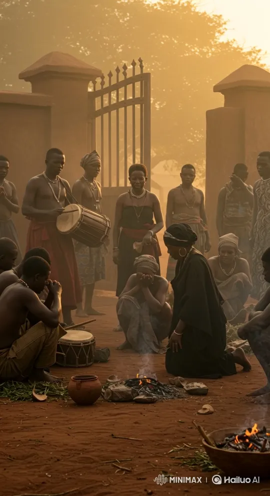 Mourning Ceremony with Drumbeat and Prayerful Gestures – AI Generated Video | Hailuo AI