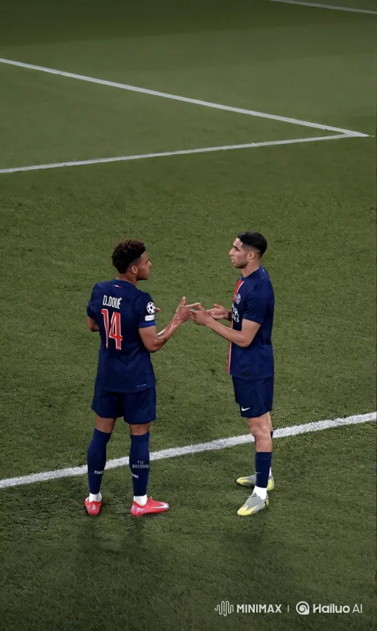 Football Players Discuss Strategy on Green Pitch – AI Generated Video | Hailuo AI