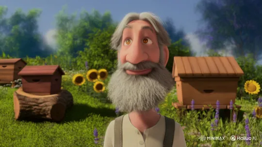 Elderly Beekeeper Enveloped by Gentle Swarm in Golden Garden – AI Generated Video | Hailuo AI