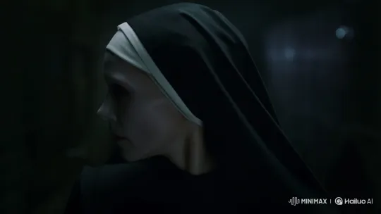 'The Nun' Valak Haunts in 80s Aesthetic Low-Res Clip – AI Generated Video | Hailuo AI