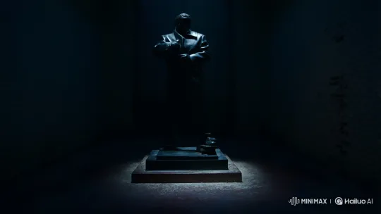 Cracked Statue Self-Repairs as People Flee – AI Generated Video | Hailuo AI