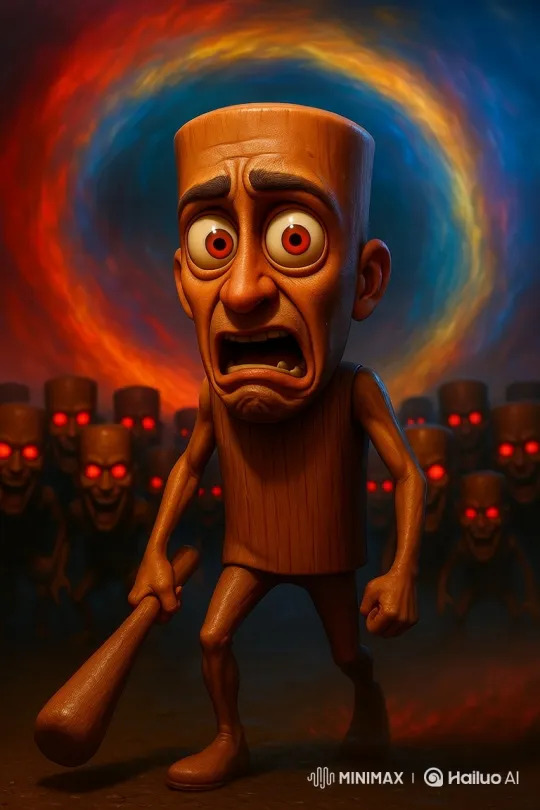 Heroic Warrior Surrounded by Red-Eyed Clones – AI Generated Video | Hailuo AI