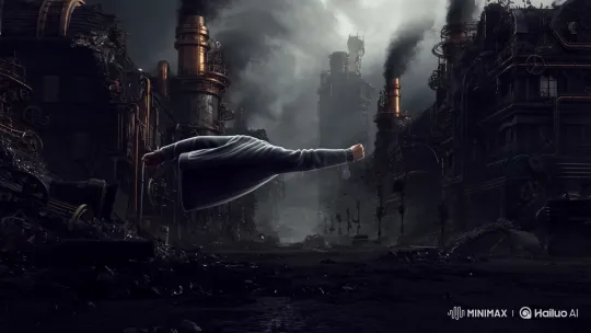 Cardigan Sweater Soars as Superhero in Steampunk Apocalypse – AI Generated Video | Hailuo AI