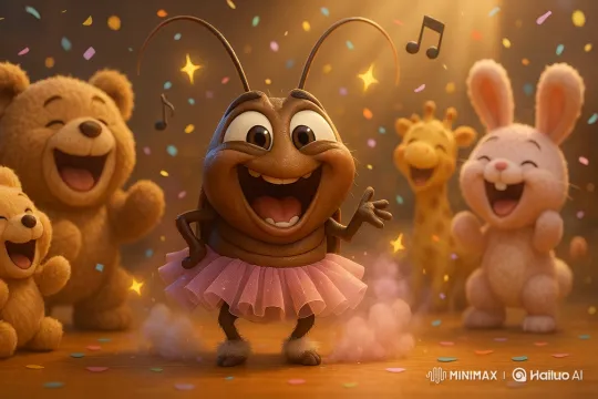 Cartoon Animals Celebrate with Belly Laughs and Mirth – AI Generated Video | Hailuo AI