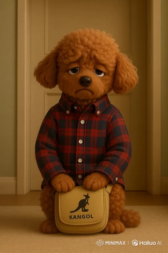 Anthropomorphic Poodle Expresses Sadness While Holding Bag – AI Generated Video | Hailuo AI