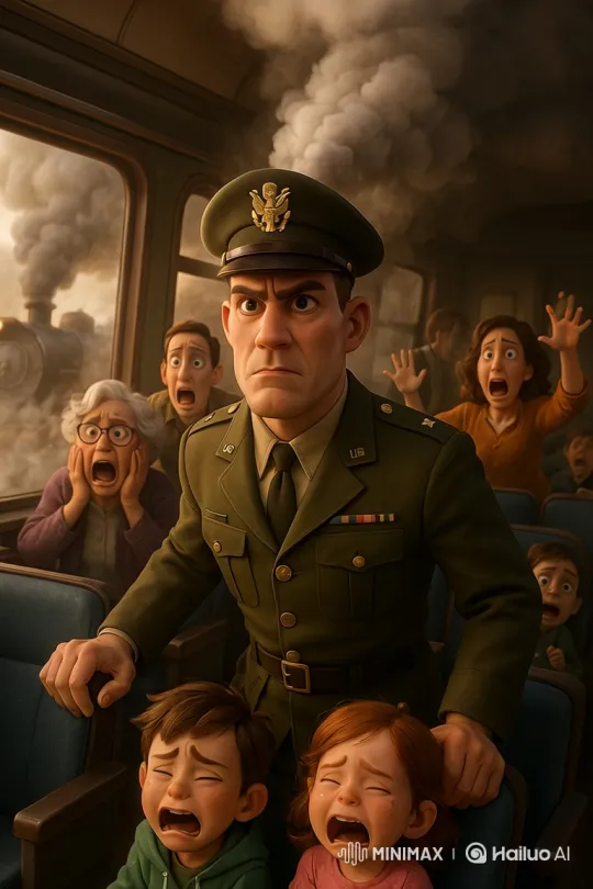 Panic and Resolve in a Crowded Train Carriage – AI Generated Video | Hailuo AI