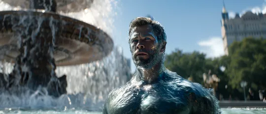 Mysterious Liquid Man in Grand City Park Fountain – AI Generated Video | Hailuo AI