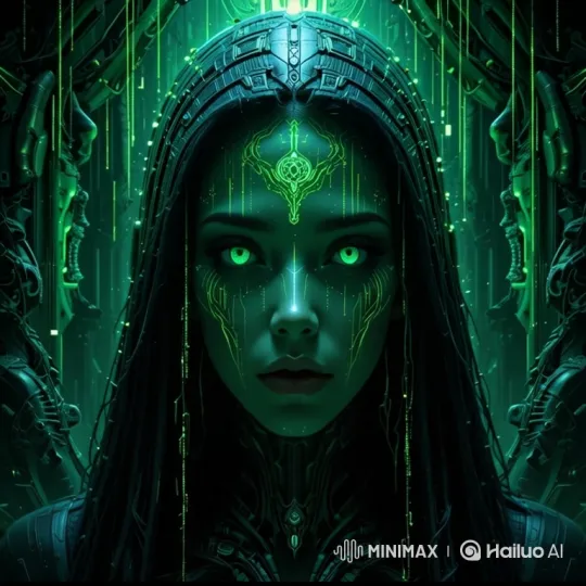 Mysterious Priestess Awakens in Futuristic Temple – AI Generated Video | Hailuo AI