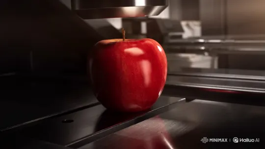 Hyper-Realistic Slow-Mo Apple Squish Under Press – AI Generated Video | Hailuo AI