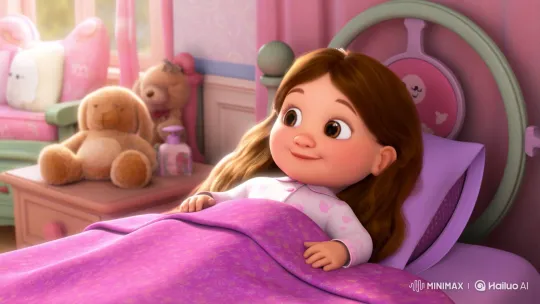 3-Year-Old Girl Brushes Teeth in Animated Pixar Style – AI Generated Video | Hailuo AI