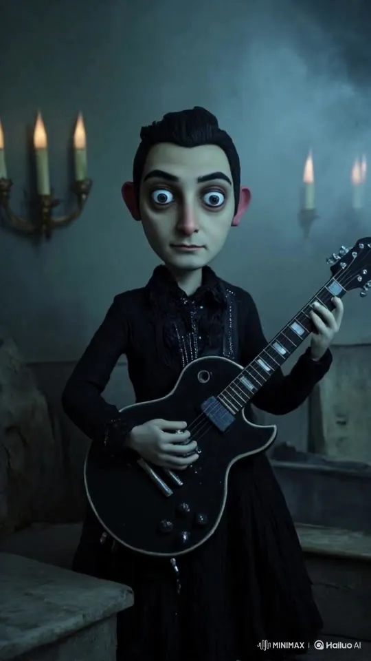 Gothic Guitarist: A Cinematic Performance Study – AI Generated Video | Hailuo AI