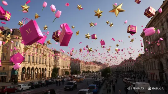 Laleli Fashion Shopping Festival Aerial Celebration – AI Generated Video | Hailuo AI