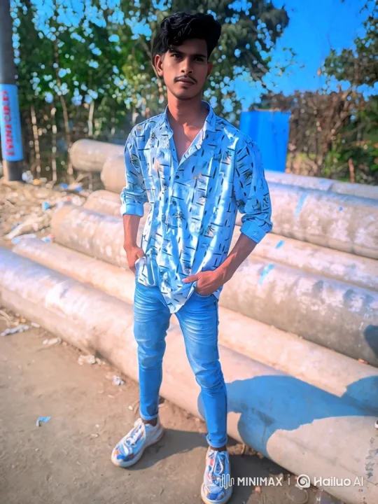 Young Man in Casual Pose Amidst Outdoor Scenery – AI Generated Video | Hailuo AI