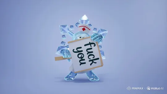3D Animated Snowflake Nurse Dances with 'Fuck You' Sign – AI Generated Video | Hailuo AI