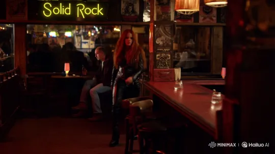 Sexy Rock Chick Struts and Dances in Solid Rock Bar – AI Generated Video | Hailuo AI