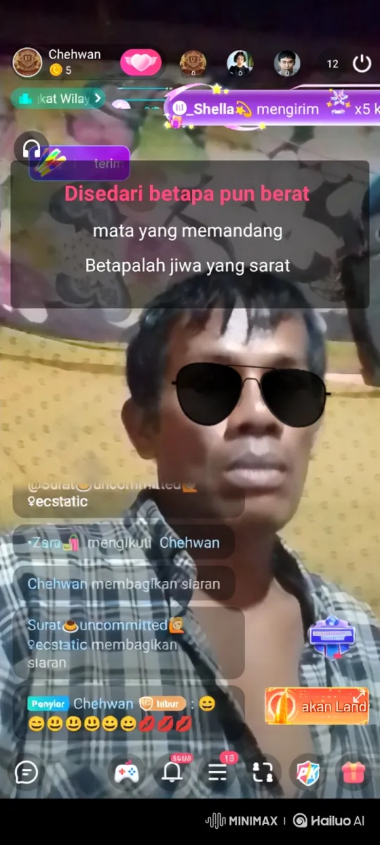Middle-aged Man Singing in Live Stream Simulation – AI Generated Video | Hailuo AI