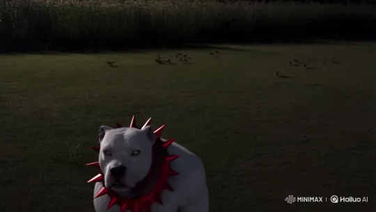 White Pitbull Transforms into Armored Humanoid at Night – AI Generated Video | Hailuo AI