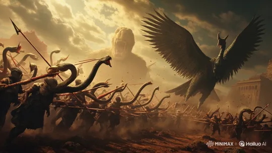 Epic Fantasy Battle with Mythical Creatures – AI Generated Video | Hailuo AI