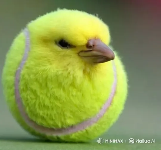 Bird-Tennis Ball Hybrid Covered in Milk – AI Generated Video | Hailuo AI