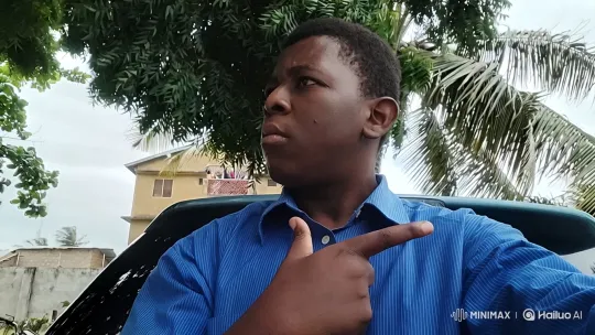 Young Man Points Outwards in Evolving Camera Shot – AI Generated Video | Hailuo AI