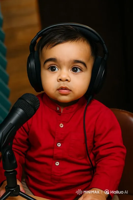 Toddler in Studio, Tiger Chase Imagery – AI Generated Video | Hailuo AI
