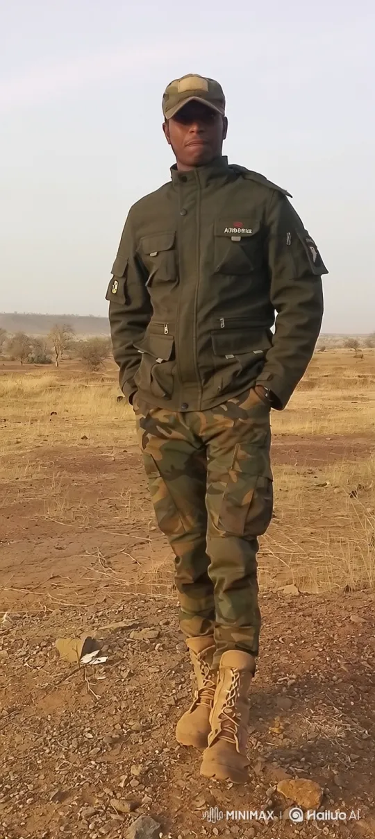 Man in Military Clothing Contemplates in Arid Landscape – AI Generated Video | Hailuo AI